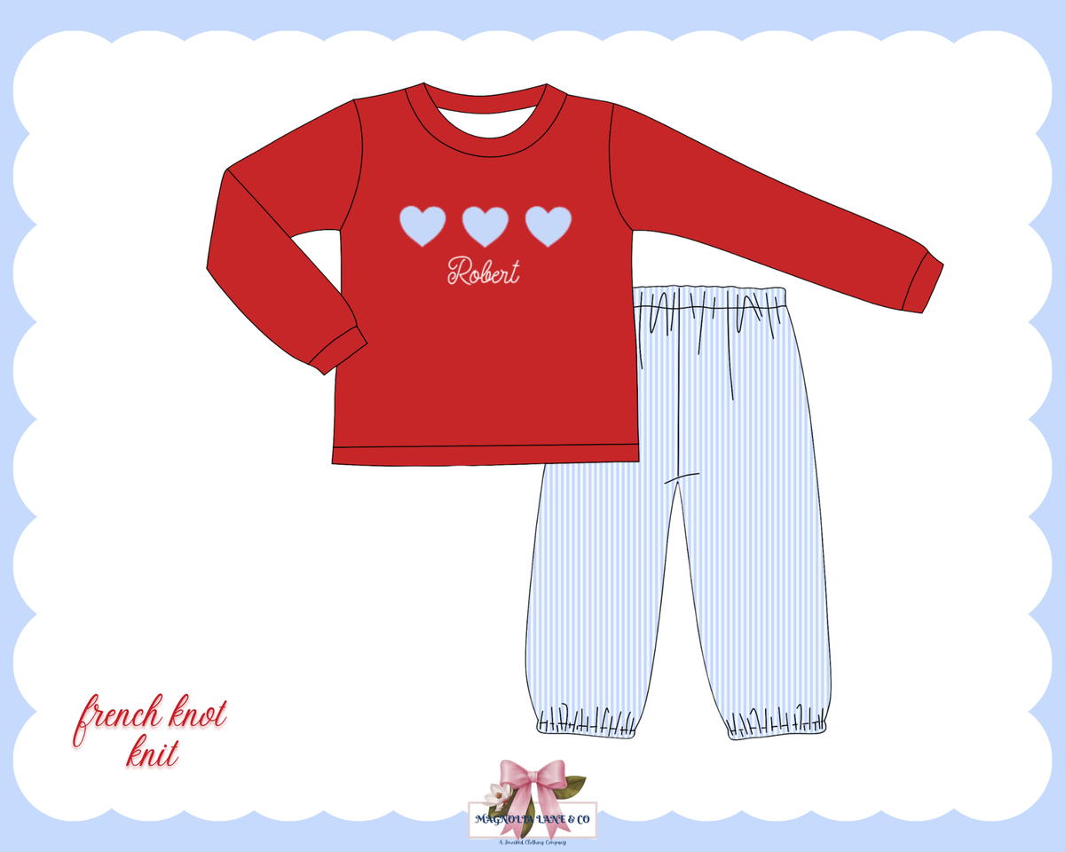 PO30: Boy’s Blue Hearts Pants Set (ETA: January)