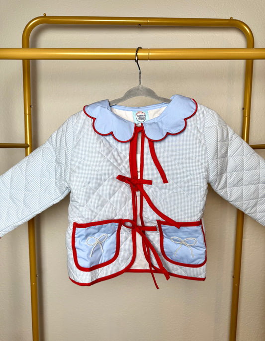 Girl's Blue & Red Quilted Jacket - "HOTTY TODDY"