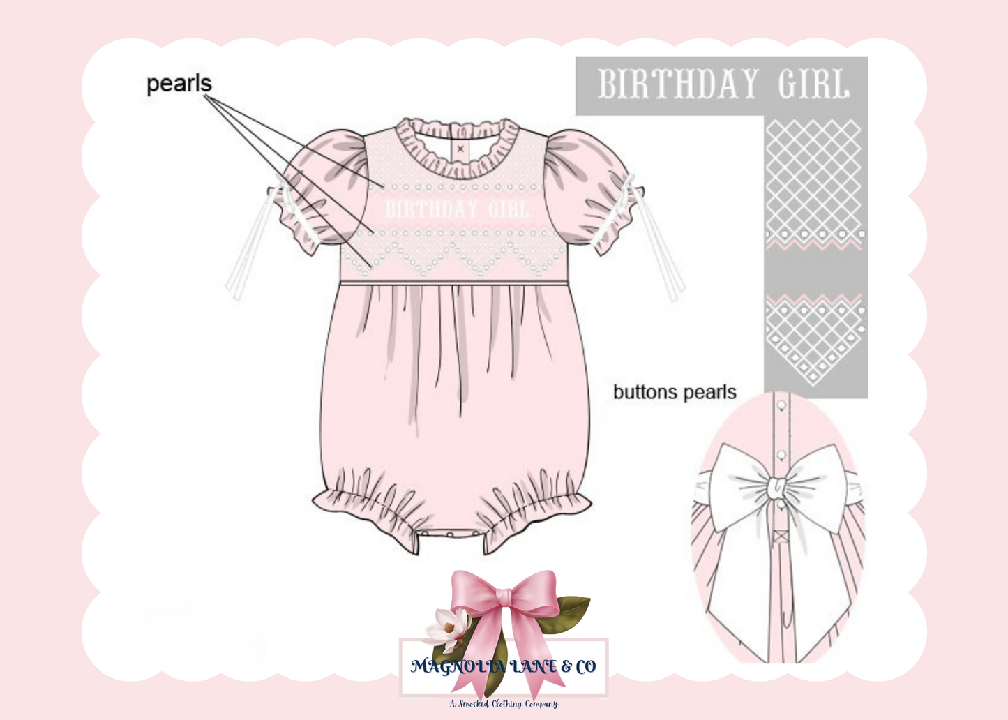 Heirloom Birthday Pearls Short Sleeve Bubble