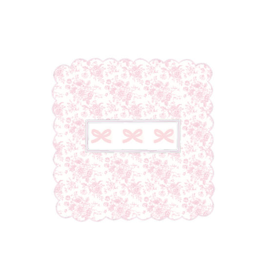 PO21: Pink Toile Euro Sham w/ Bows