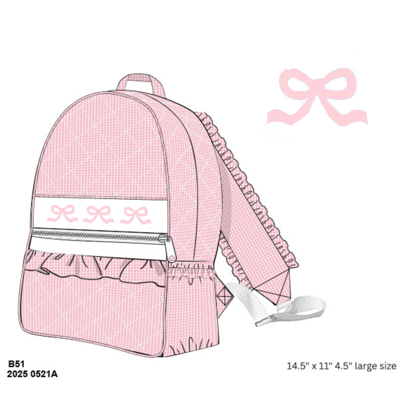 PO21: Pink Gingham BTS Bundle w/ Bows (NO NAMES)