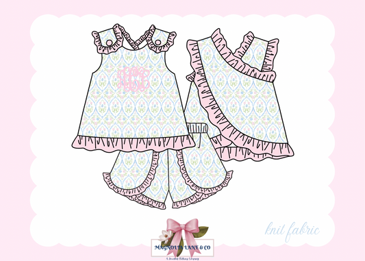 PO22: Girl’s Grandmillennial Shorts Set