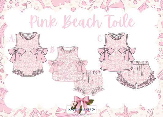 PO6: Girl's Pink Beach Toile