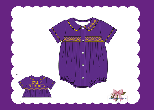 PO23: Boy’s Purple & Gold Tiny Tailgators Bubble