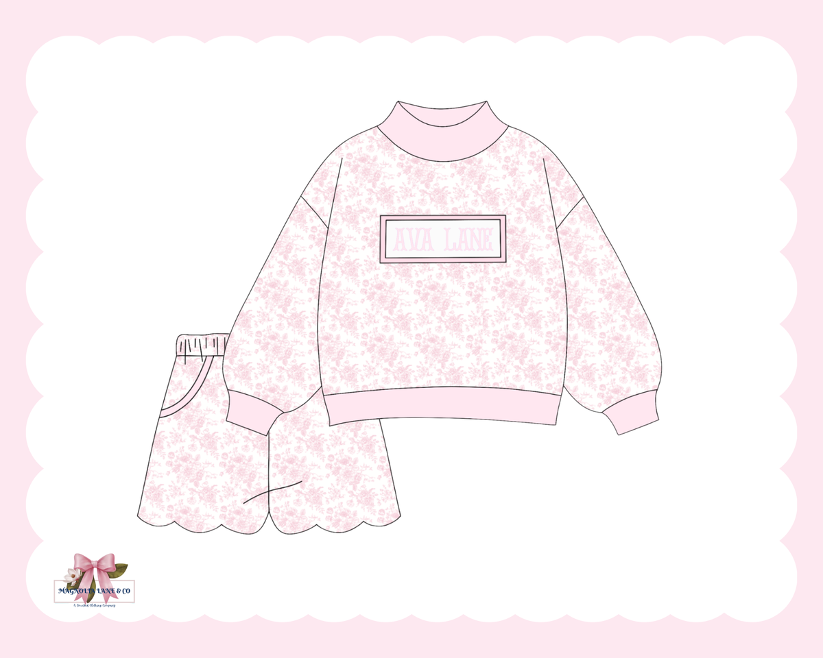 PO30: Girl's Pink Toile Set (ETA: January)