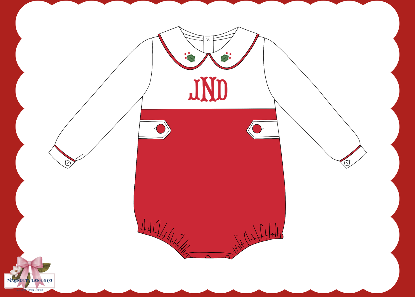 PO27: Boy's Holly & Bows Bubble (ETA: November)