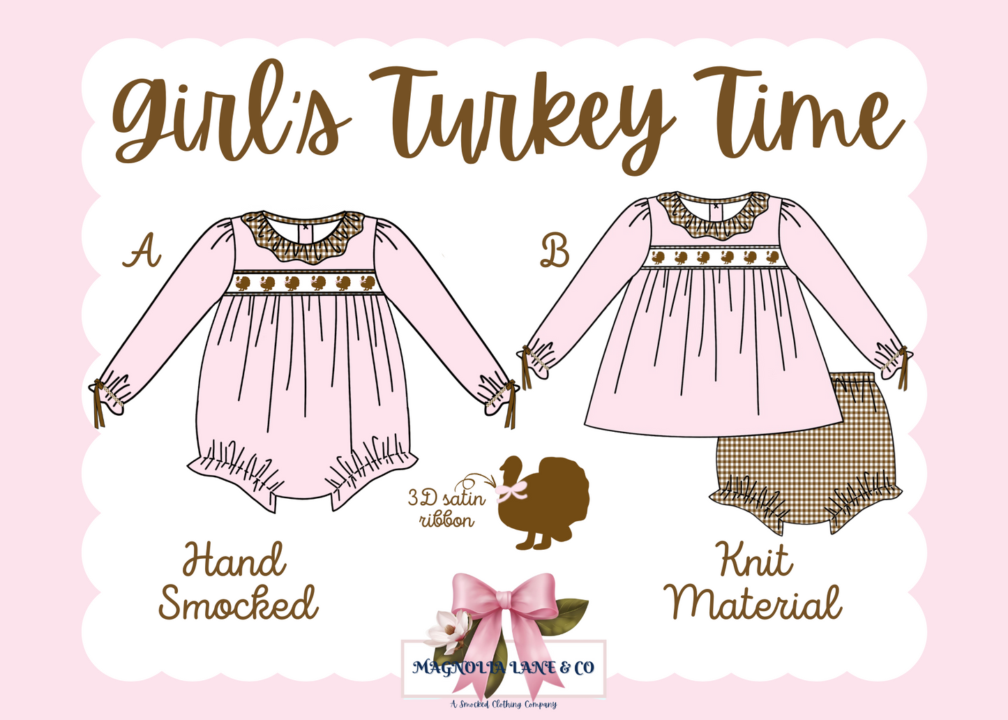 Girl's Turkey Time BLOOMER SET