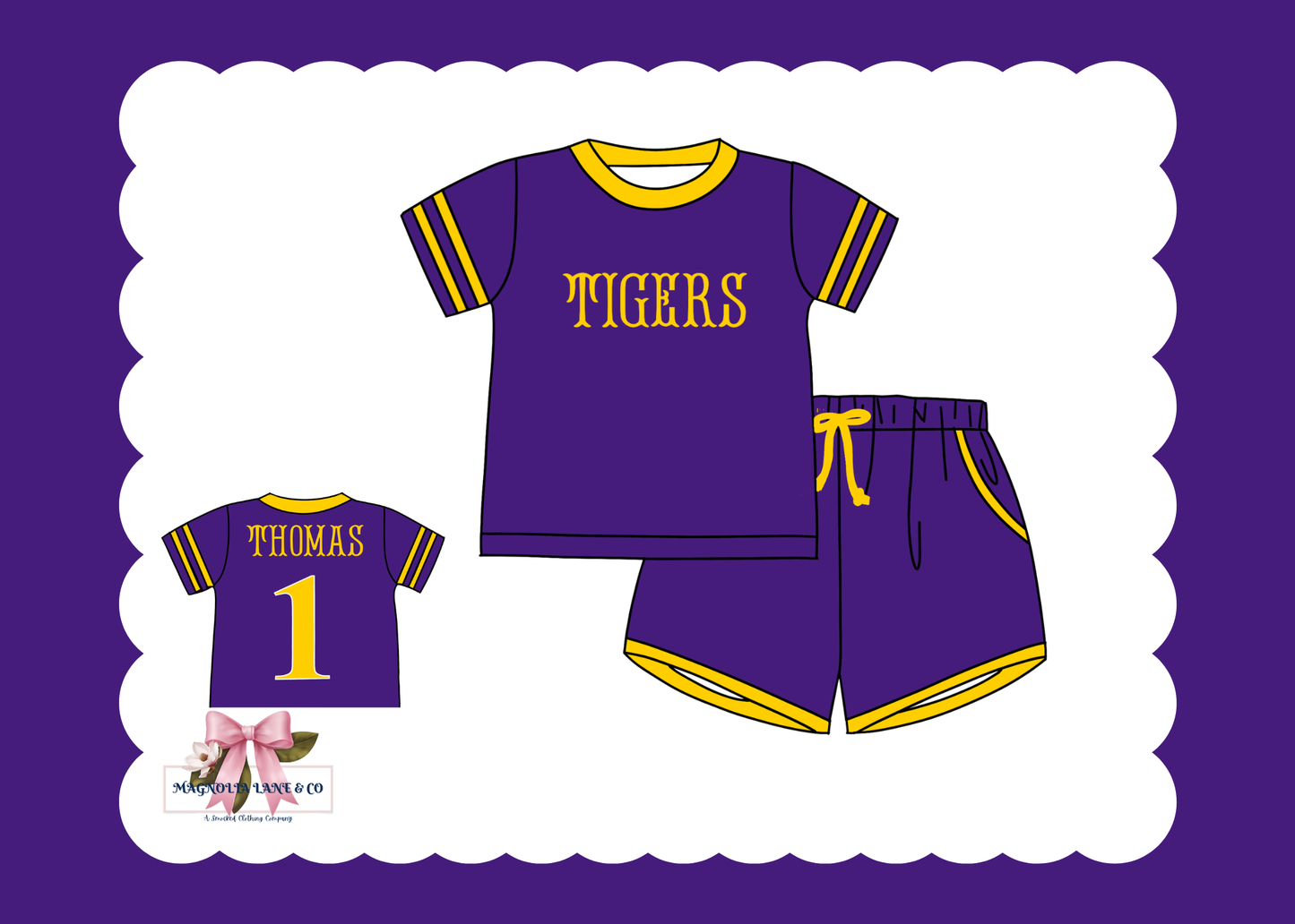 PO23: Purple & Gold Jerseys: Shorts Set