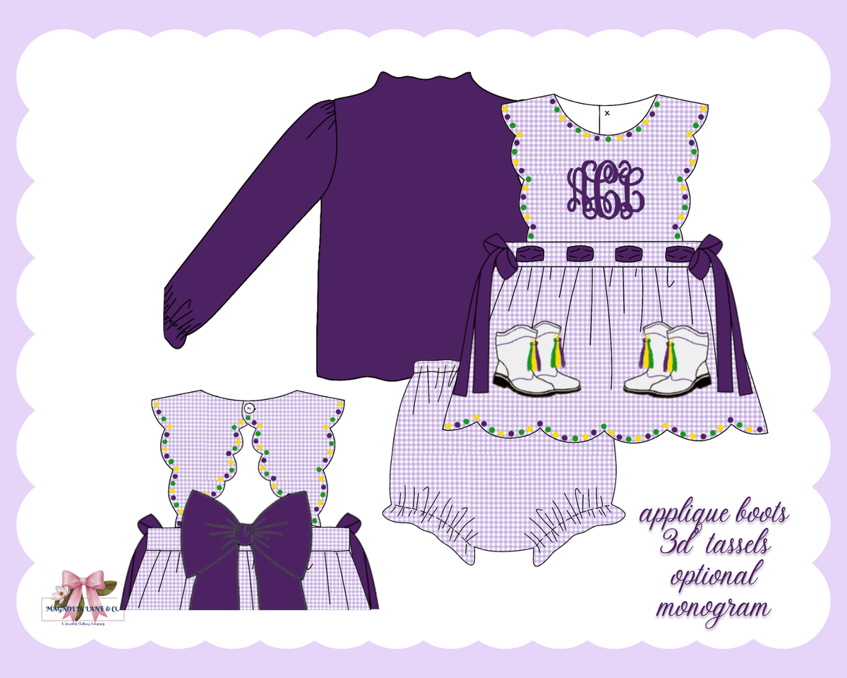 PO30: Girl's Mardi Marching Boots Bloomer Set/Dress (ETA: January)