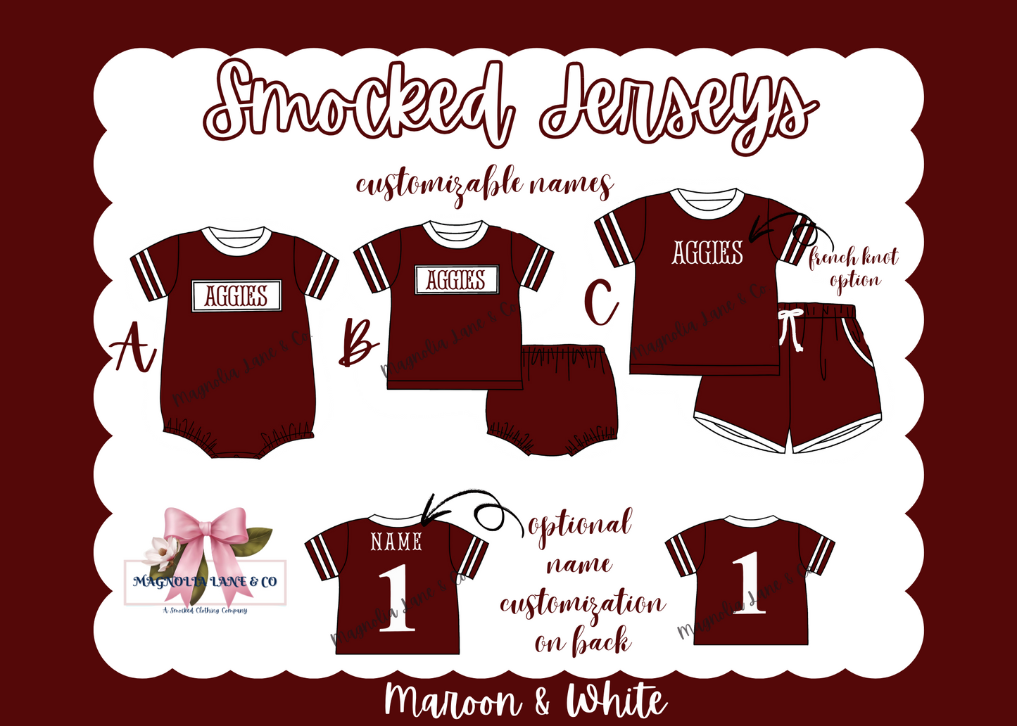 PO8: Maroon/White Jerseys