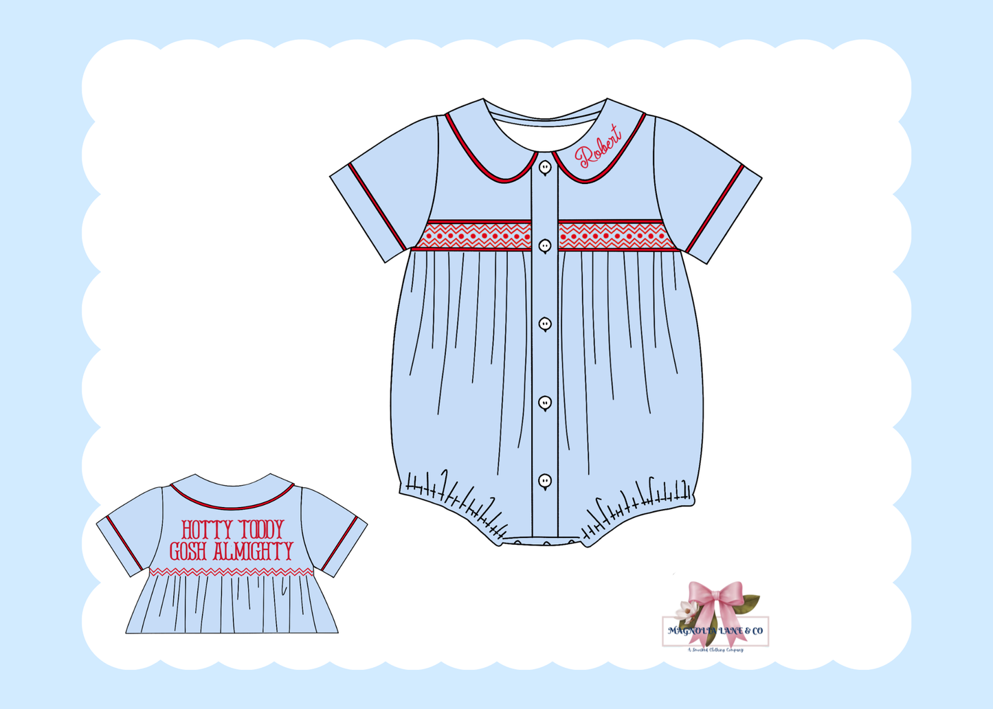 PO23: Boy’s Light Blue & Red Tiny Tailgators Bubble