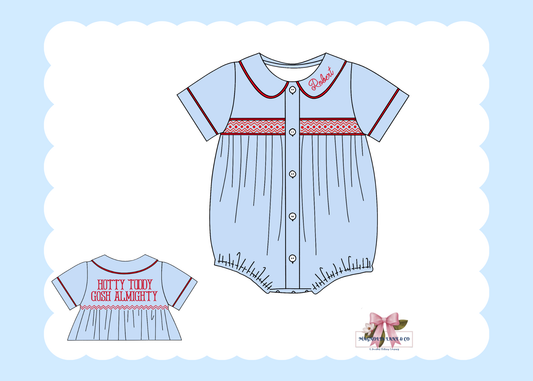 PO23: Boy’s Light Blue & Red Tiny Tailgators Bubble