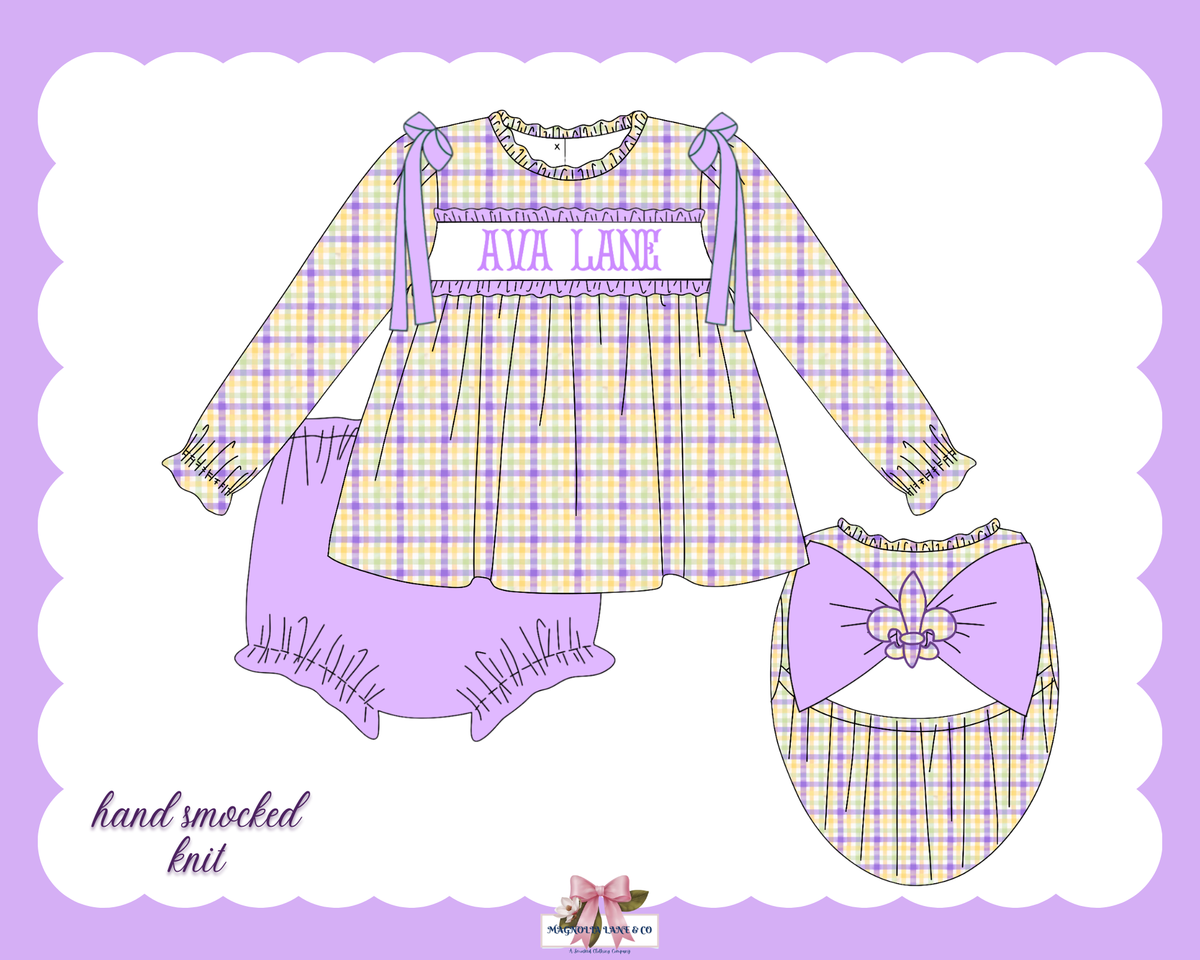 PO30: Girl's Pastel Mardi Gras Bloomer Set (ETA: January)