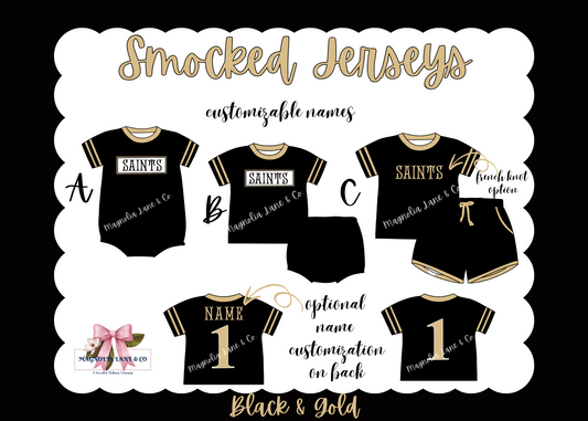 PO8: Black/Gold Jerseys