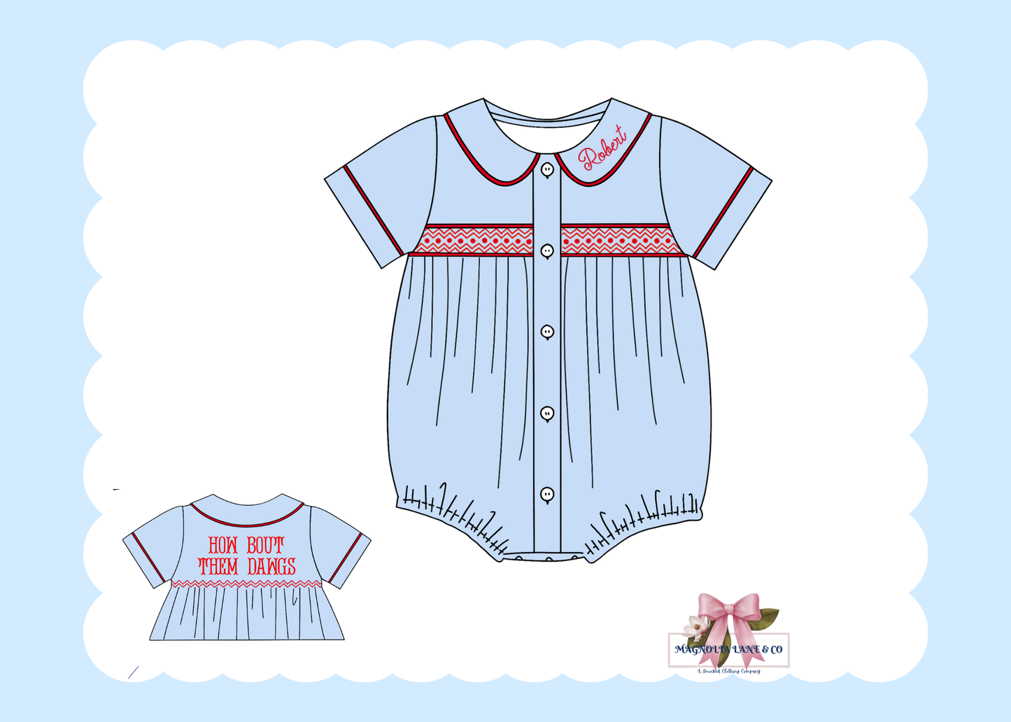 PO23: Boy’s Light Blue & Red Tiny Tailgators Bubble