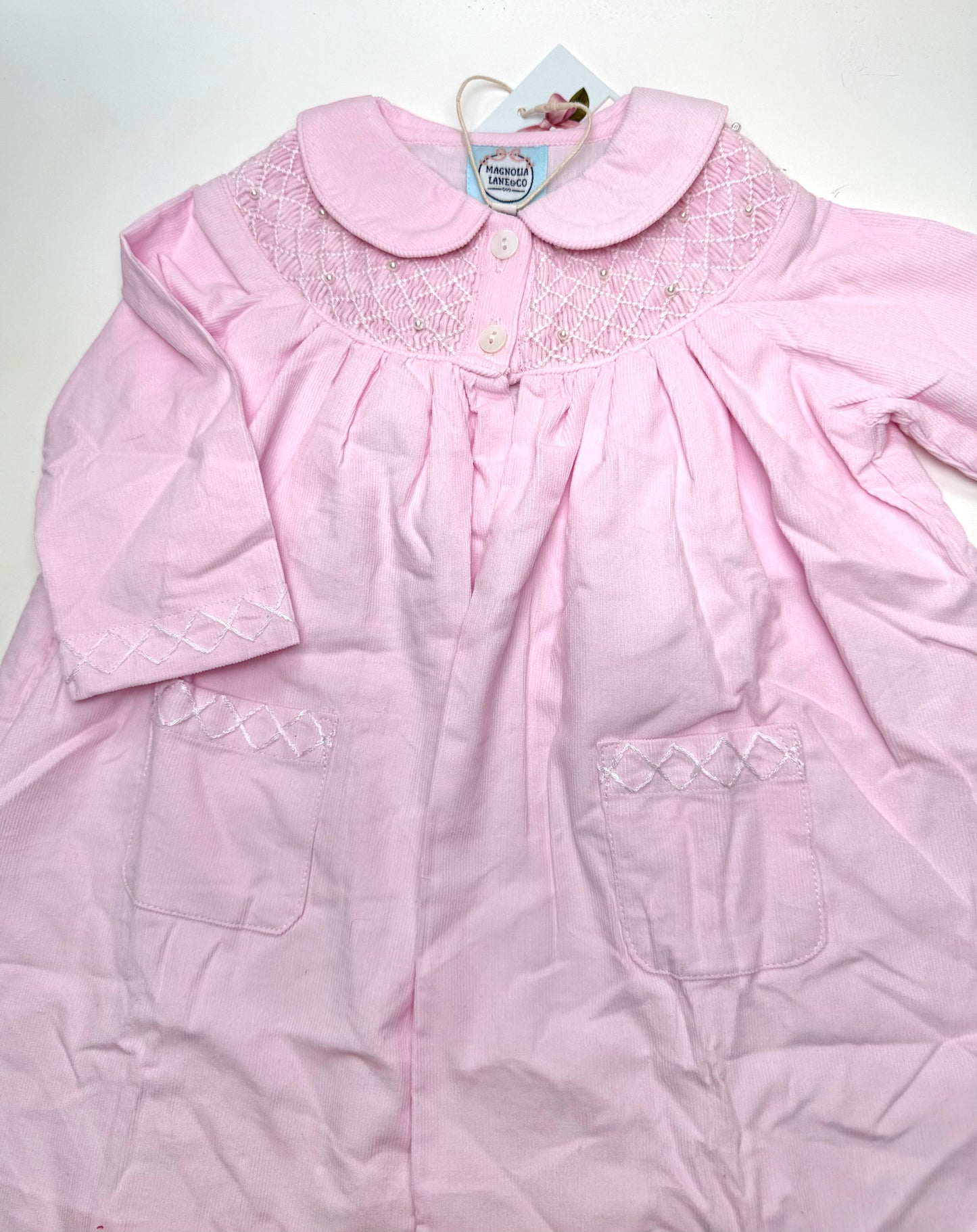 Pink w/ Pearls Vintage Smocked Jacket