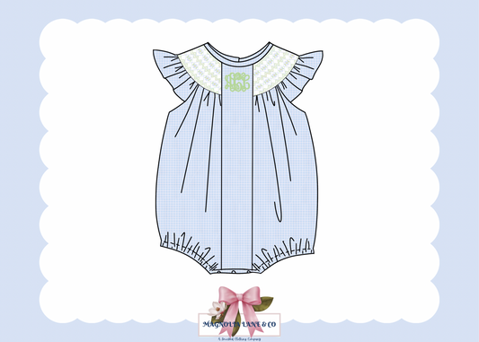 PO22: Girl's Blue & Green Initials Bubble