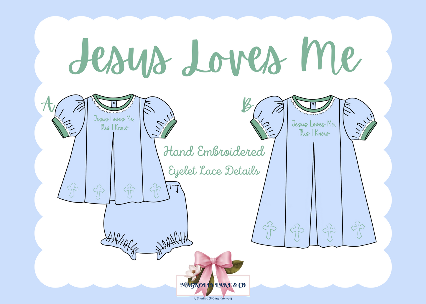Girl's Jesus Loves Me Bloomer Set