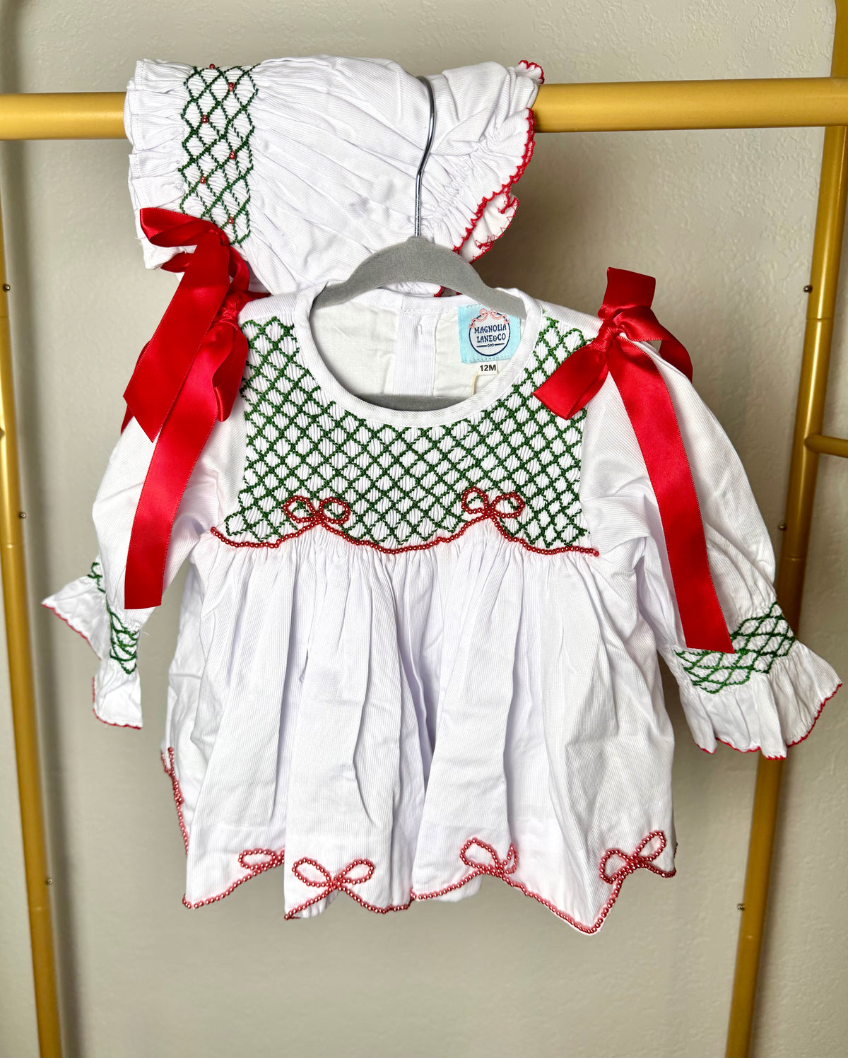 White Christmas: Girl's Bloomer Set/Dress