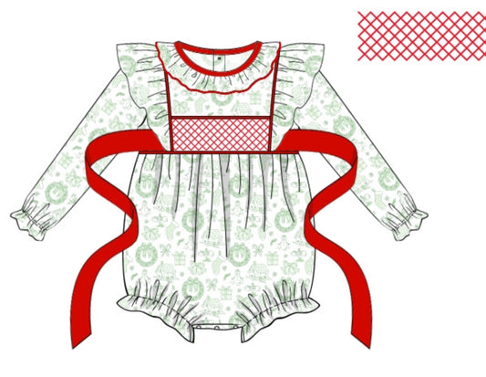 Green Christmas Toile: GIRL'S BUBBLE