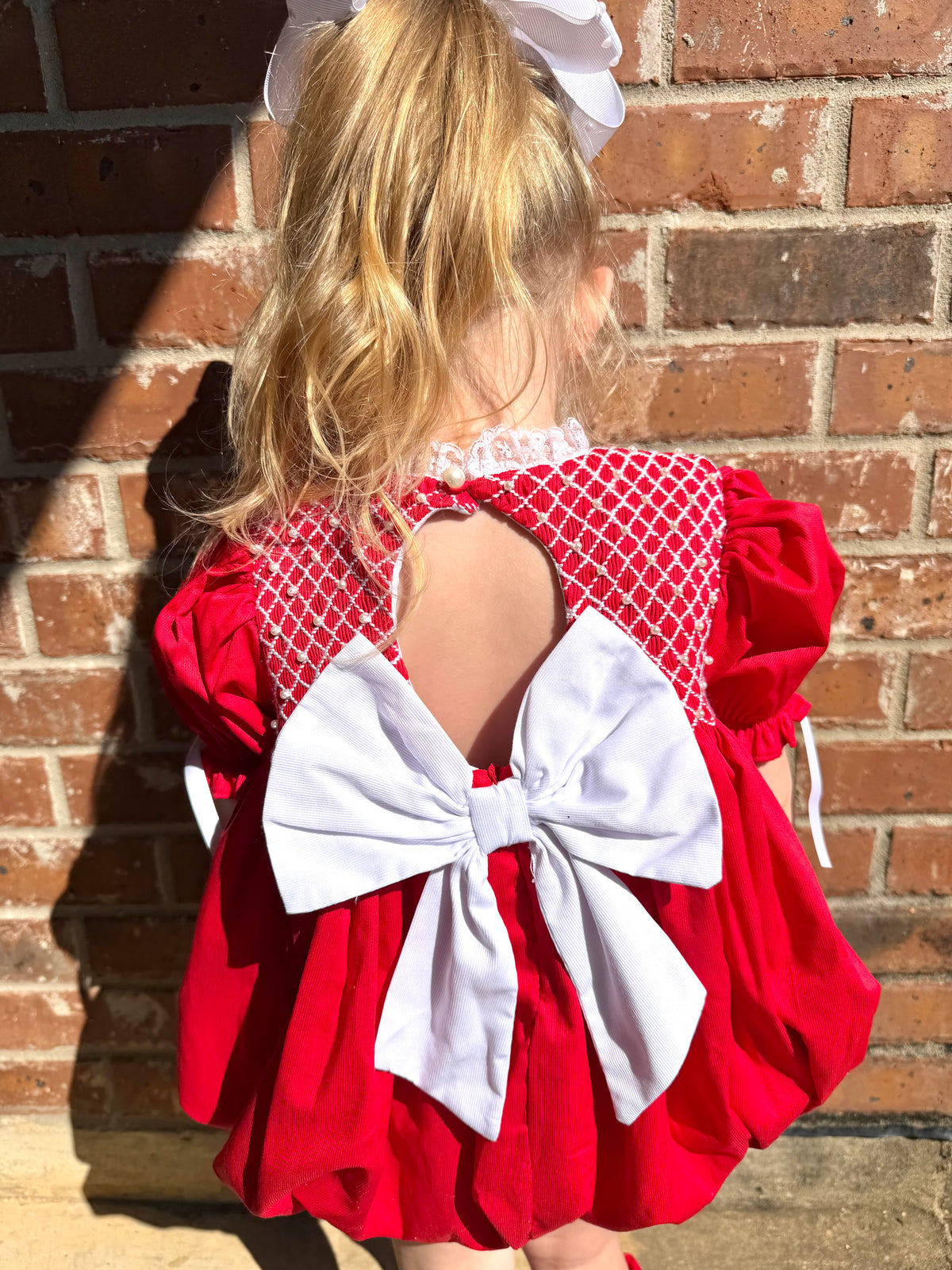 Red Christmas Heirloom: Girl's Bloomer Set/Dress