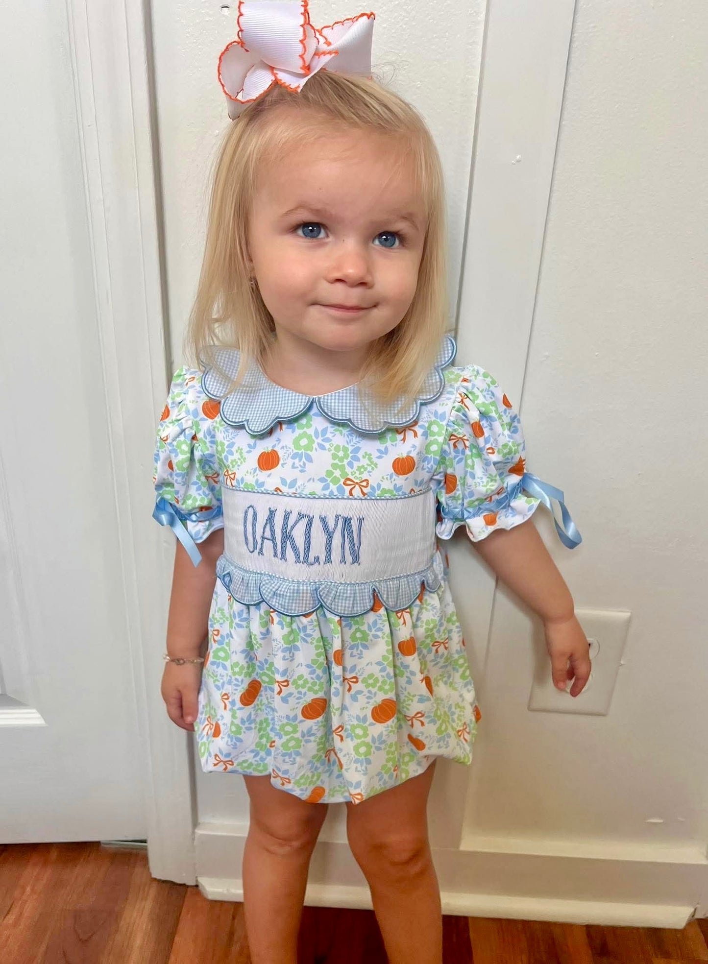 Girl's Pumpkins & Florals Bubble - "MAMA'S PUMPKIN"