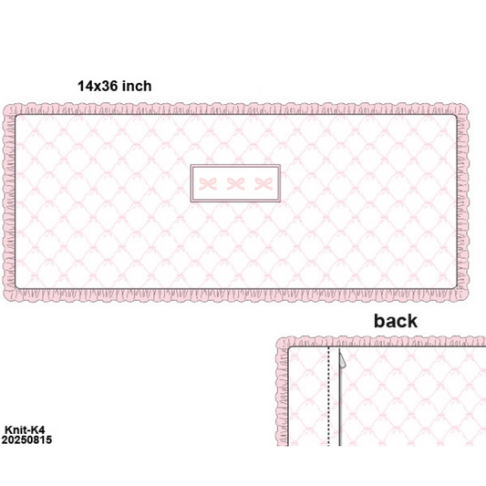 PO21: Pink Bow Trellis Large Lumbar Pillow w/ Bows