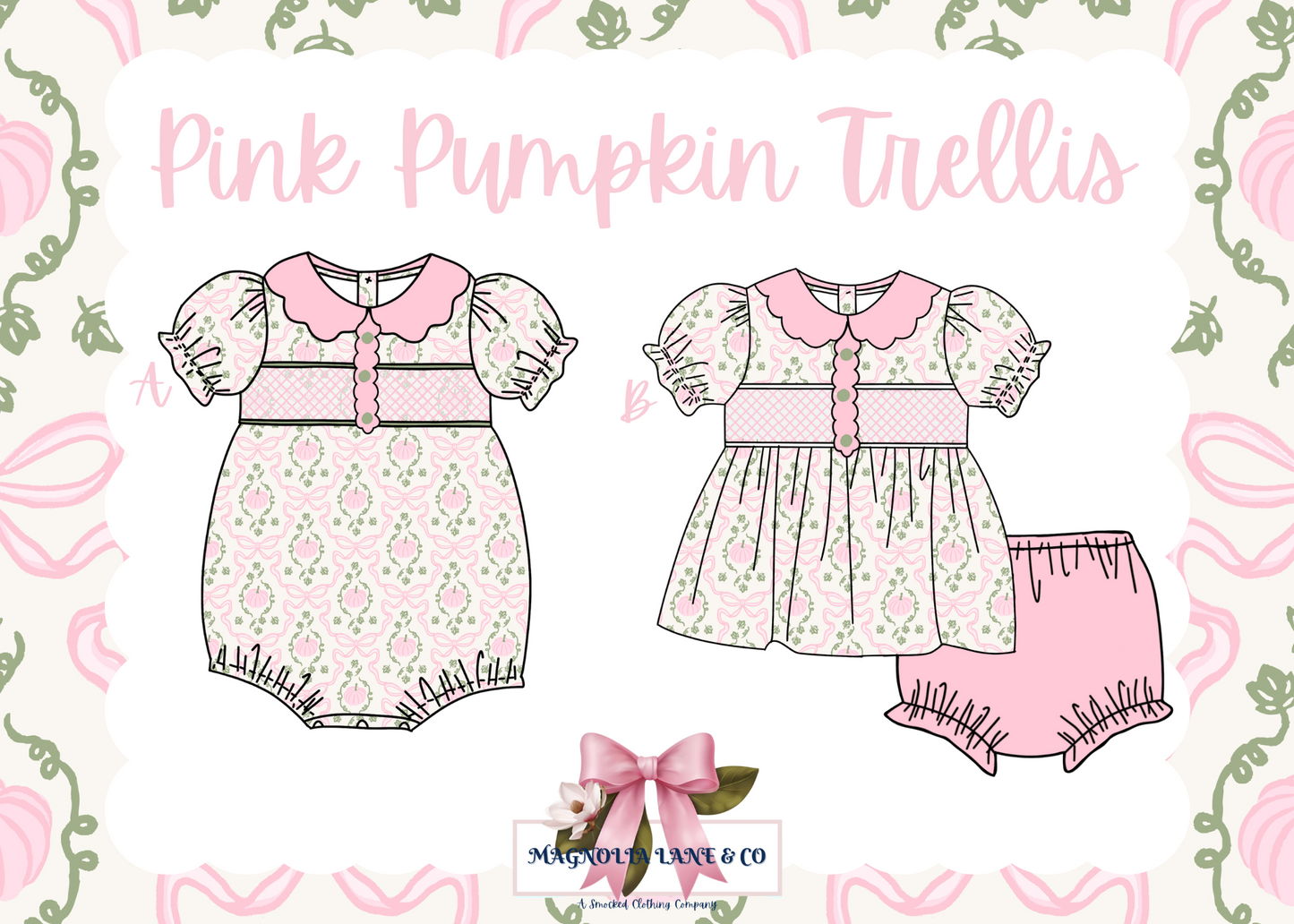 Girl's Pumpkin Trellis Collection BUBBLE