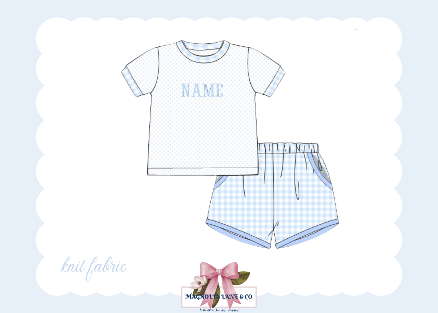 PO22: Boy’s Bitty Dot & Gingham Shorts Set