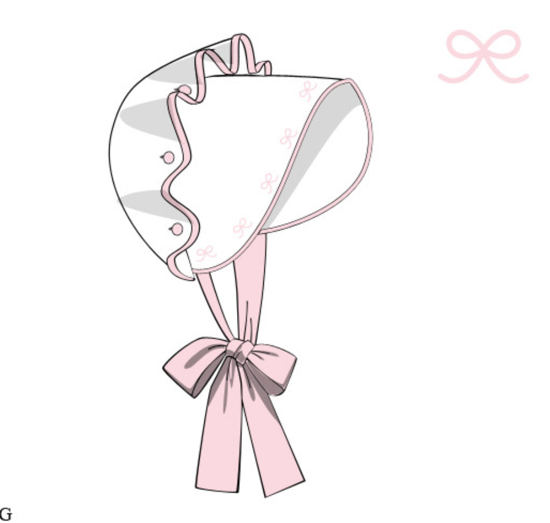 White Bonnet W/ Bows