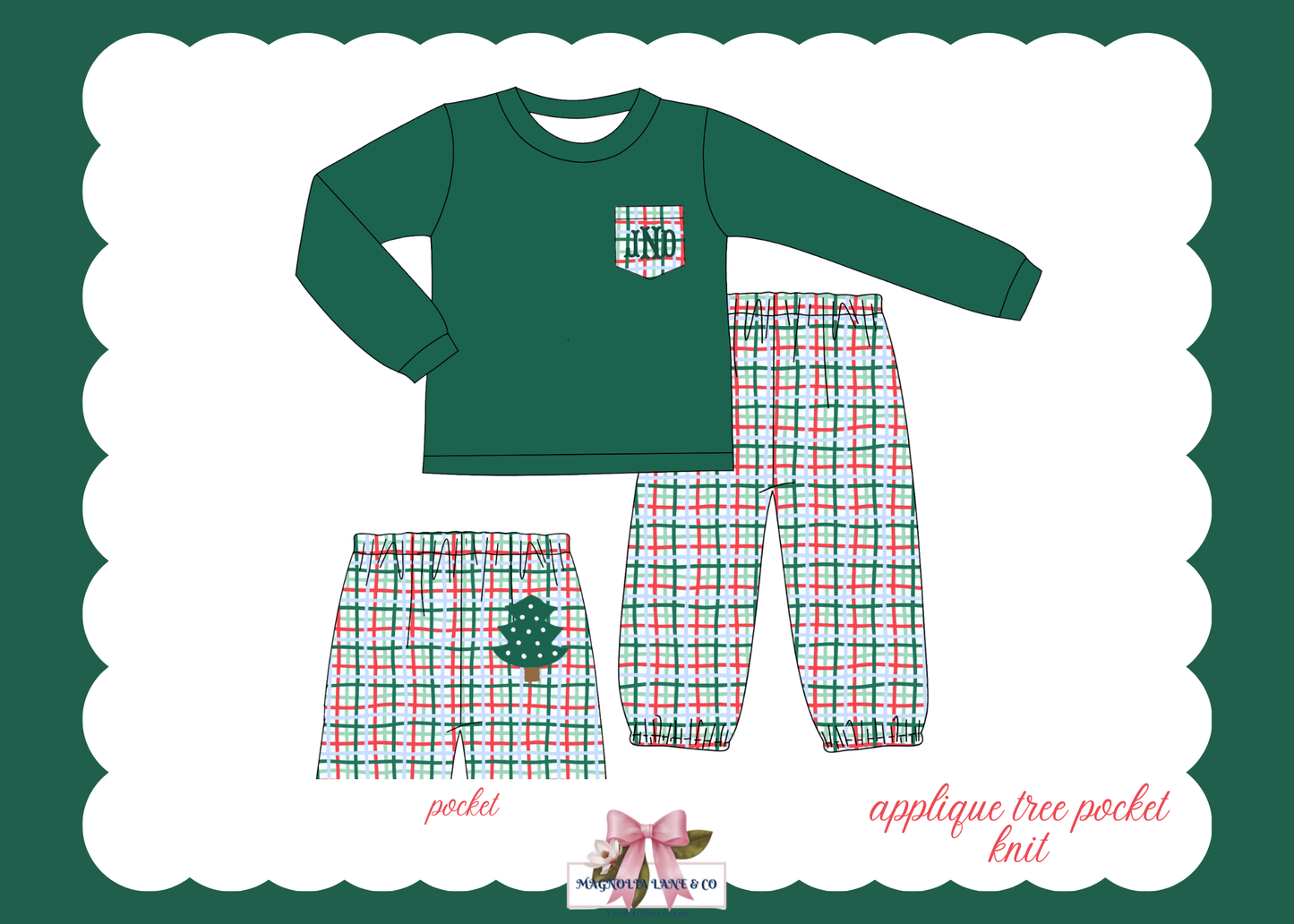 PO27: Boy's Merry Little Trees Pants Set (ETA: November)