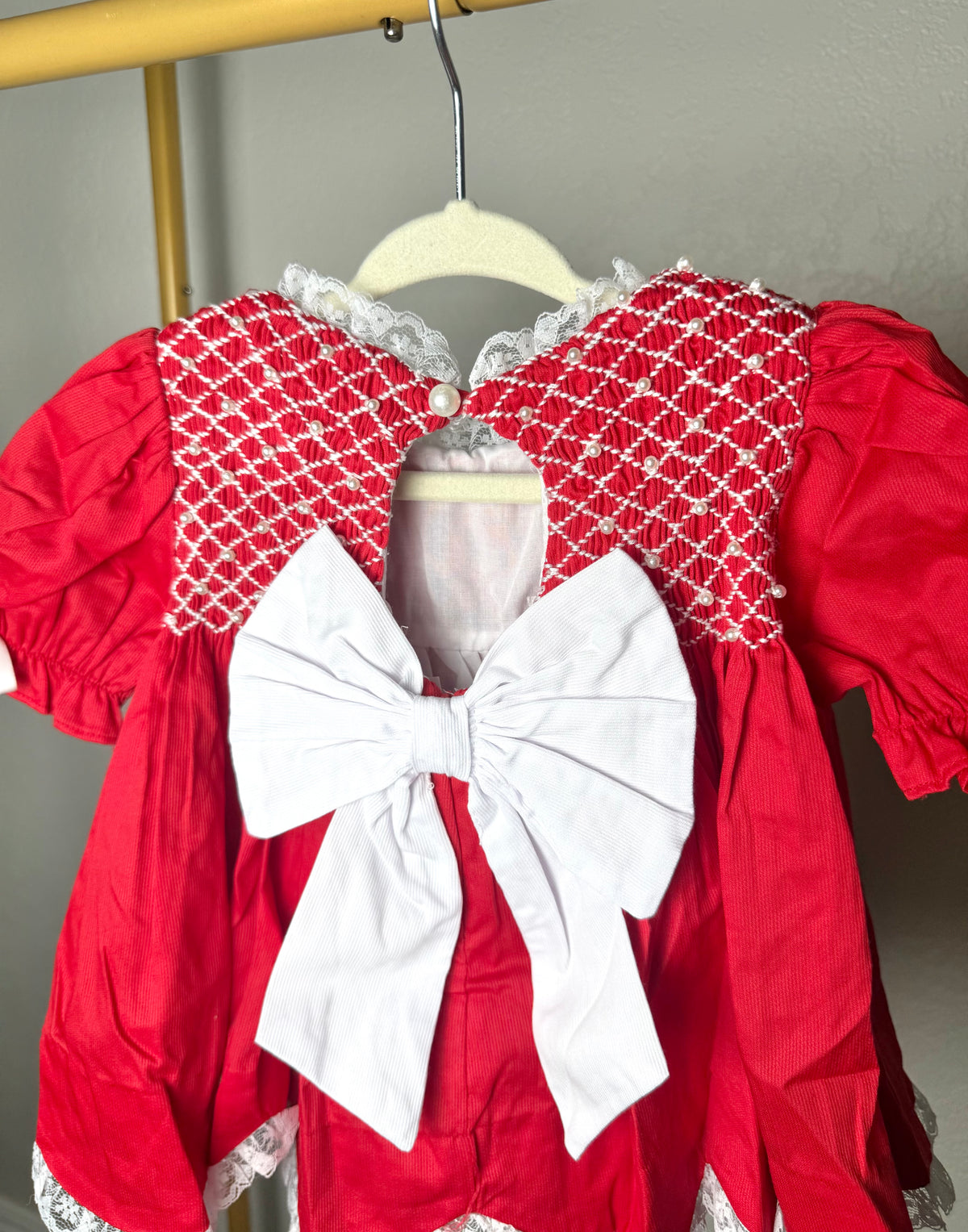 Red Christmas Heirloom: Girl's Bloomer Set/Dress