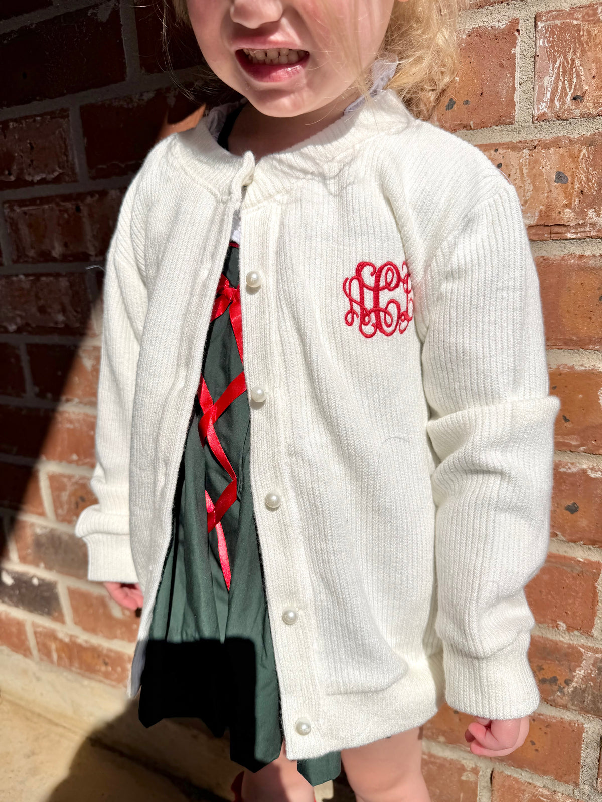 Girl's White Cardigan