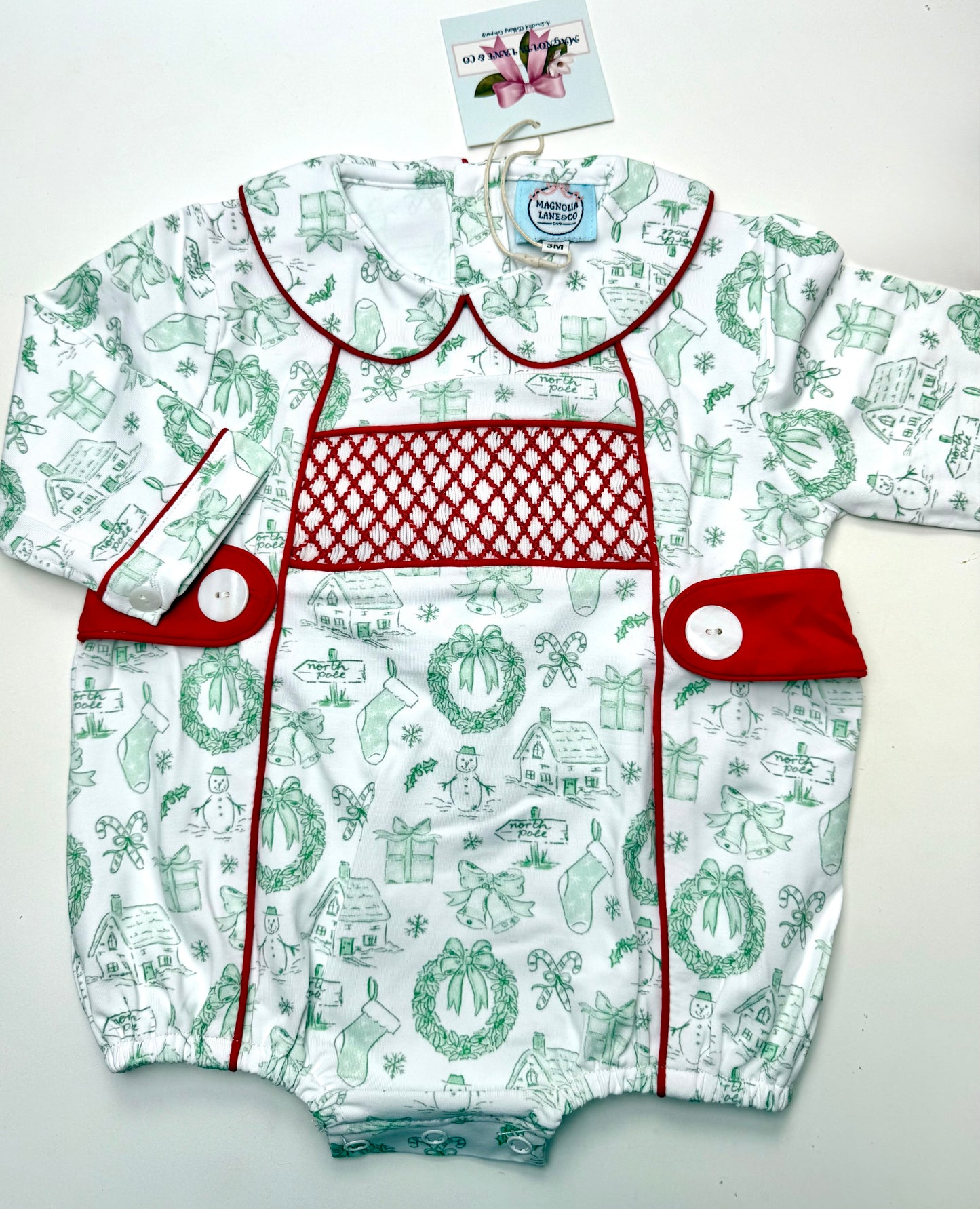 Green Christmas Toile: BOY'S BUBBLE