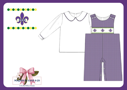 Hand Smocked Fleur De Lis Collection - Boy's Longall