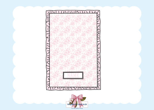 PO20: Pink Toile Beach/Bath Towel