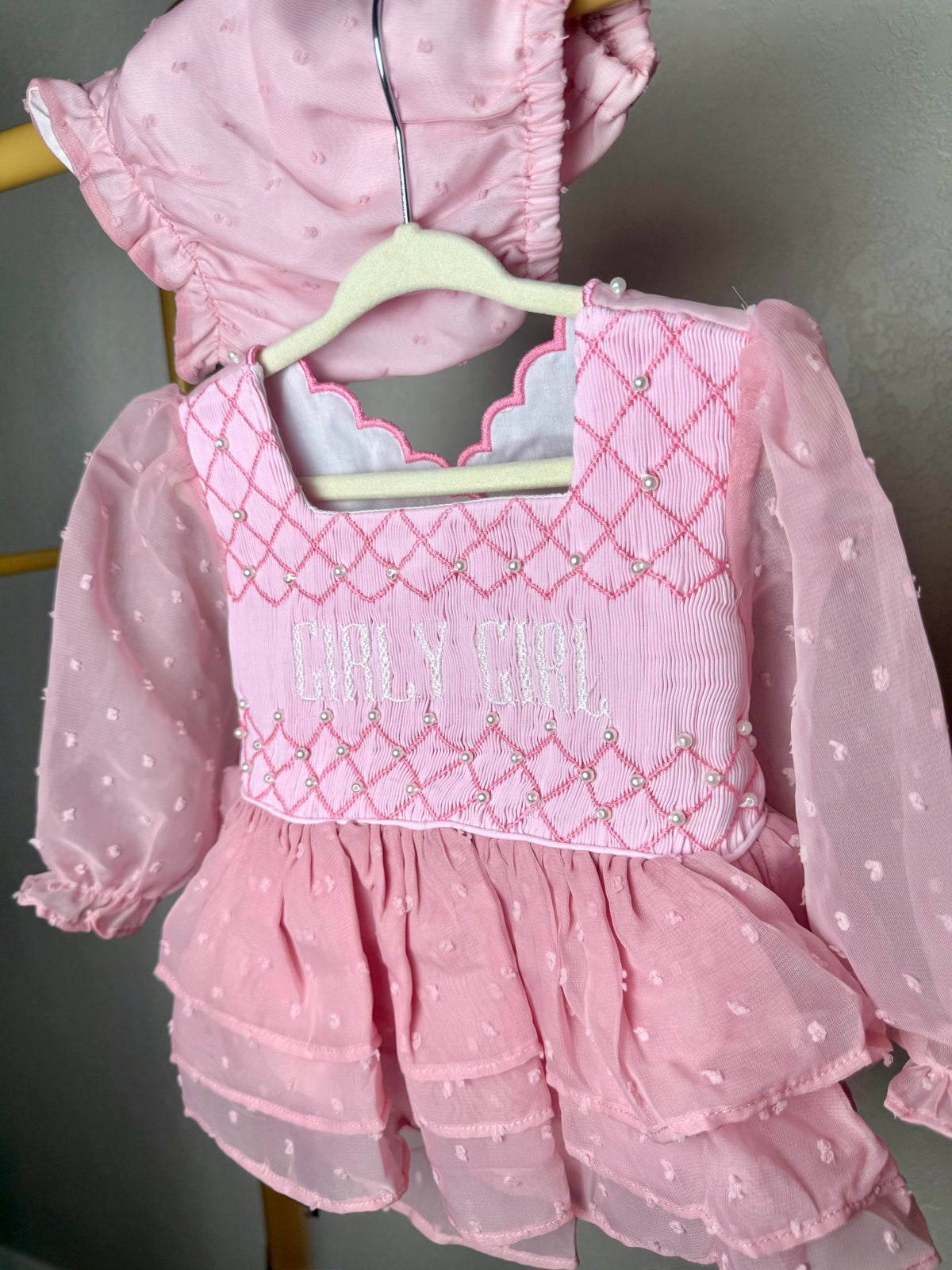 Girl’s Pink Chiffon Bloomer Set - "GIRLY GIRL"