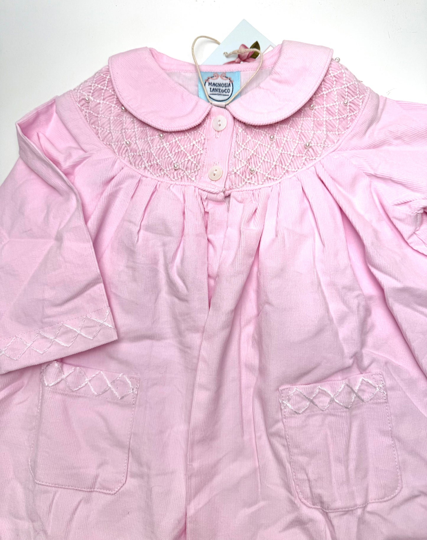 Pink w/ Pearls Vintage Smocked Jacket