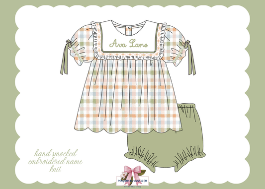 PO25: Girl’s Fall Plaid Bloomer Set/Dress