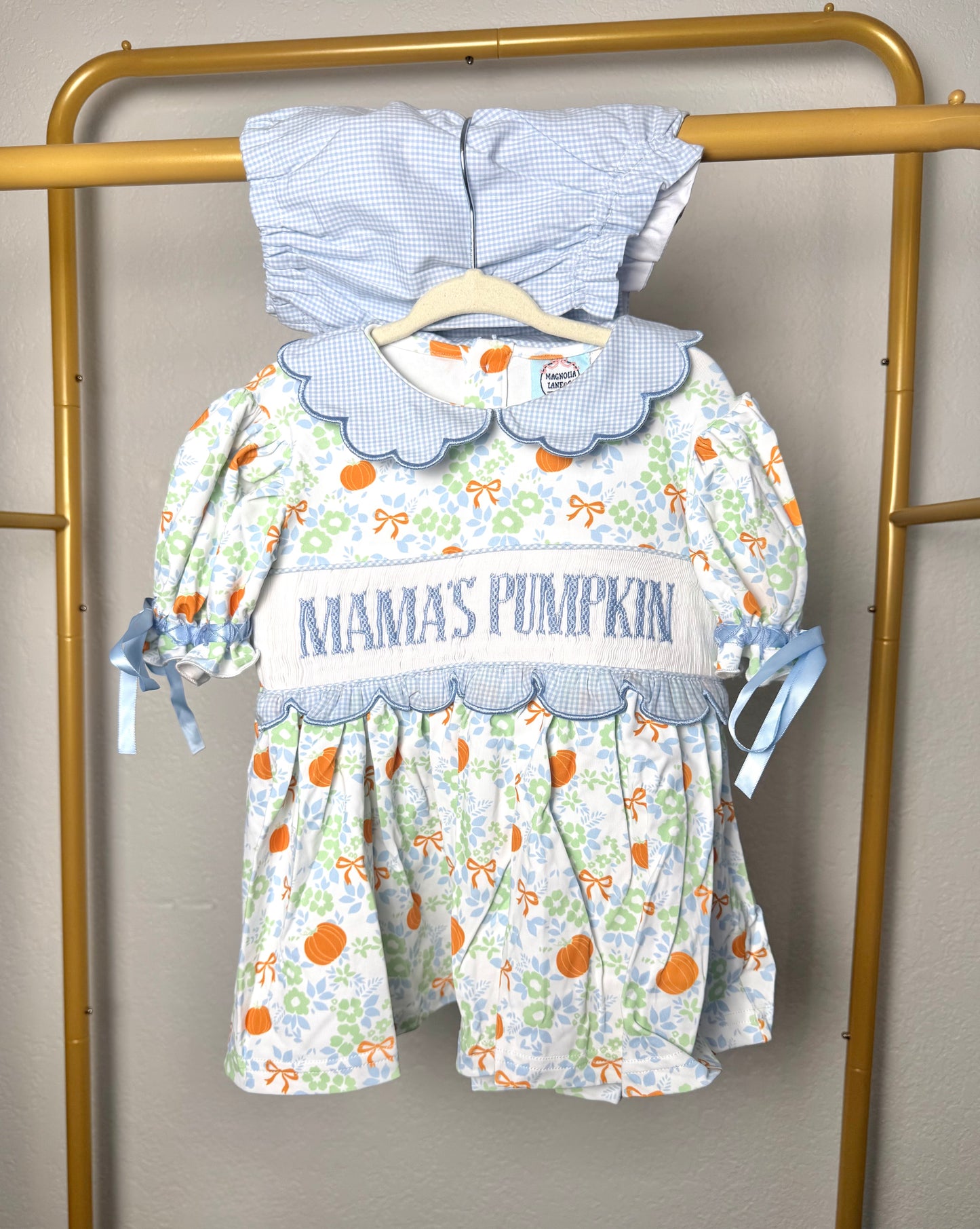Girl's Pumpkins & Florals Bloomer Set - "MAMA'S PUMPKIN"