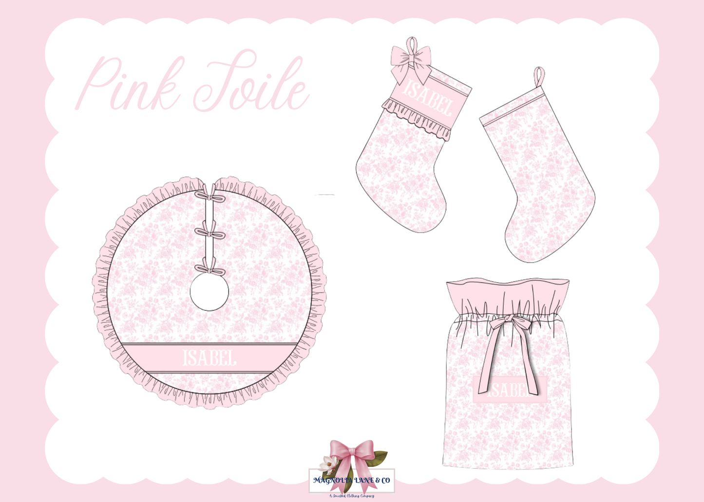 PO27: Pink Toile Quilted Christmas Decor (ETA: November)