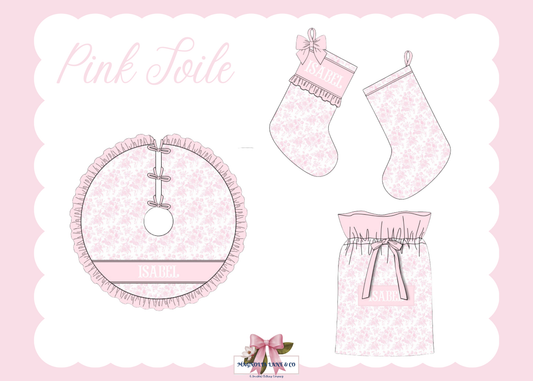 PO27: Pink Toile Quilted Christmas Decor (ETA: November)