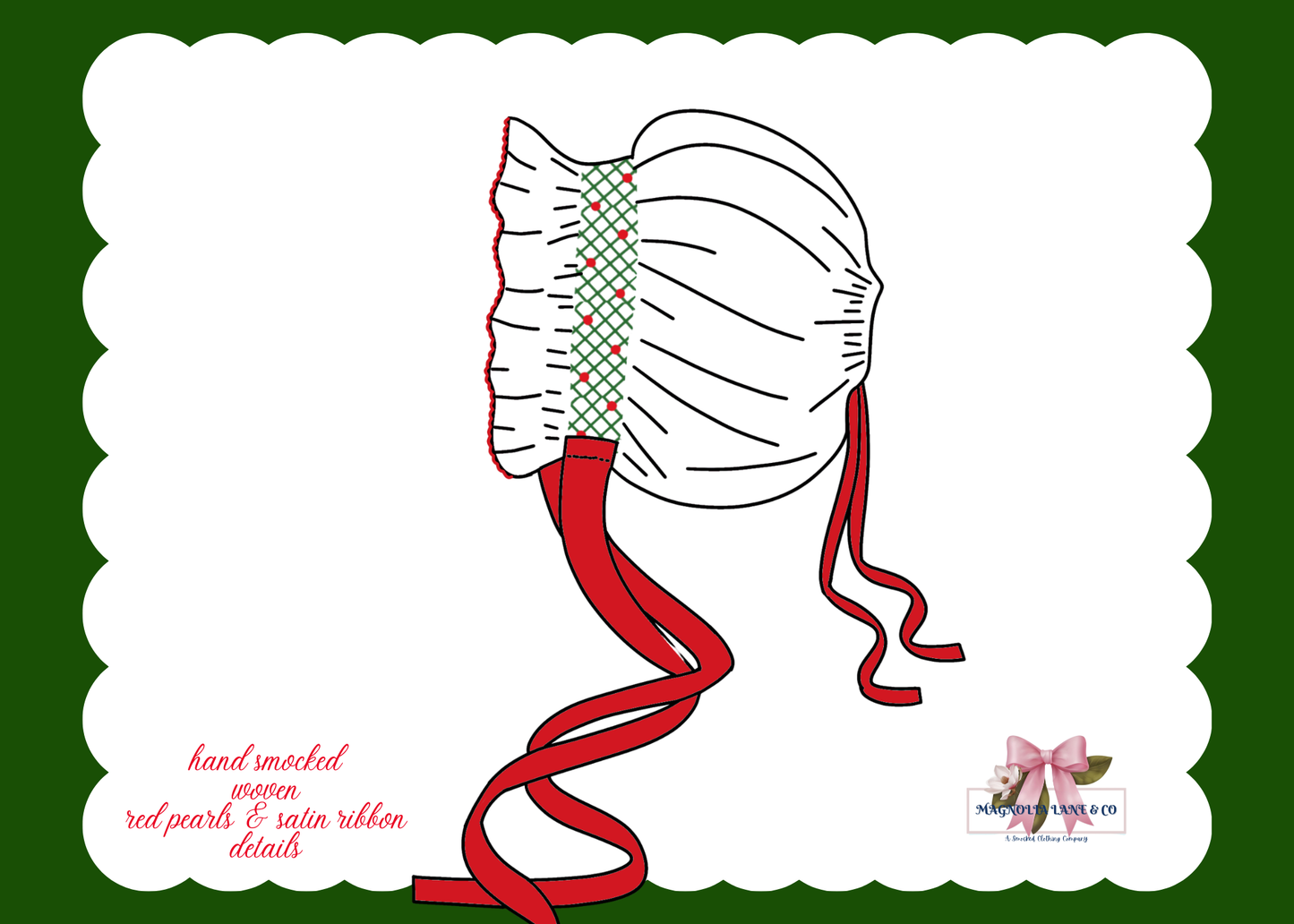 PO26: White Christmas: Smocked Bonnet (ETA: October)