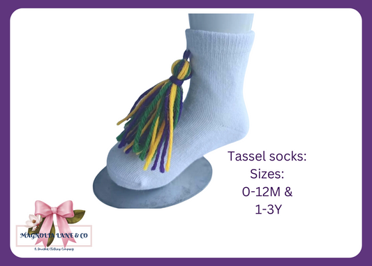 Mardi Gras Tassel Socks