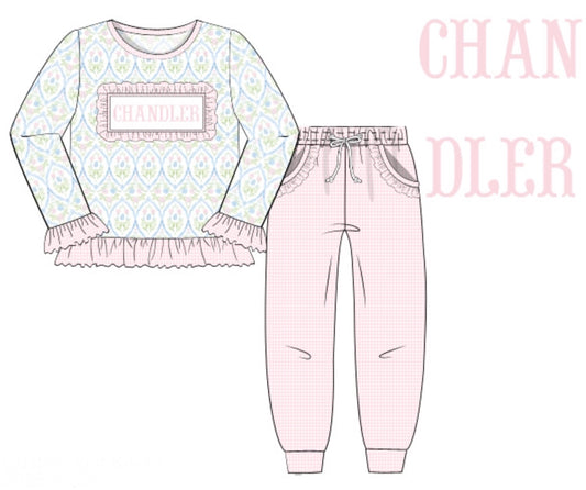 Comfy Grandmillennial Jogger Set - "MAMA'S GIRL"
