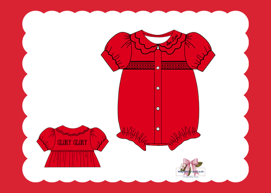 PO23: Girl’s Red & Black Tiny Tailgators Bubble