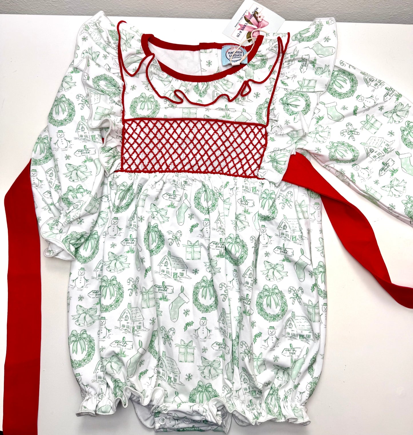Green Christmas Toile: GIRL'S BUBBLE
