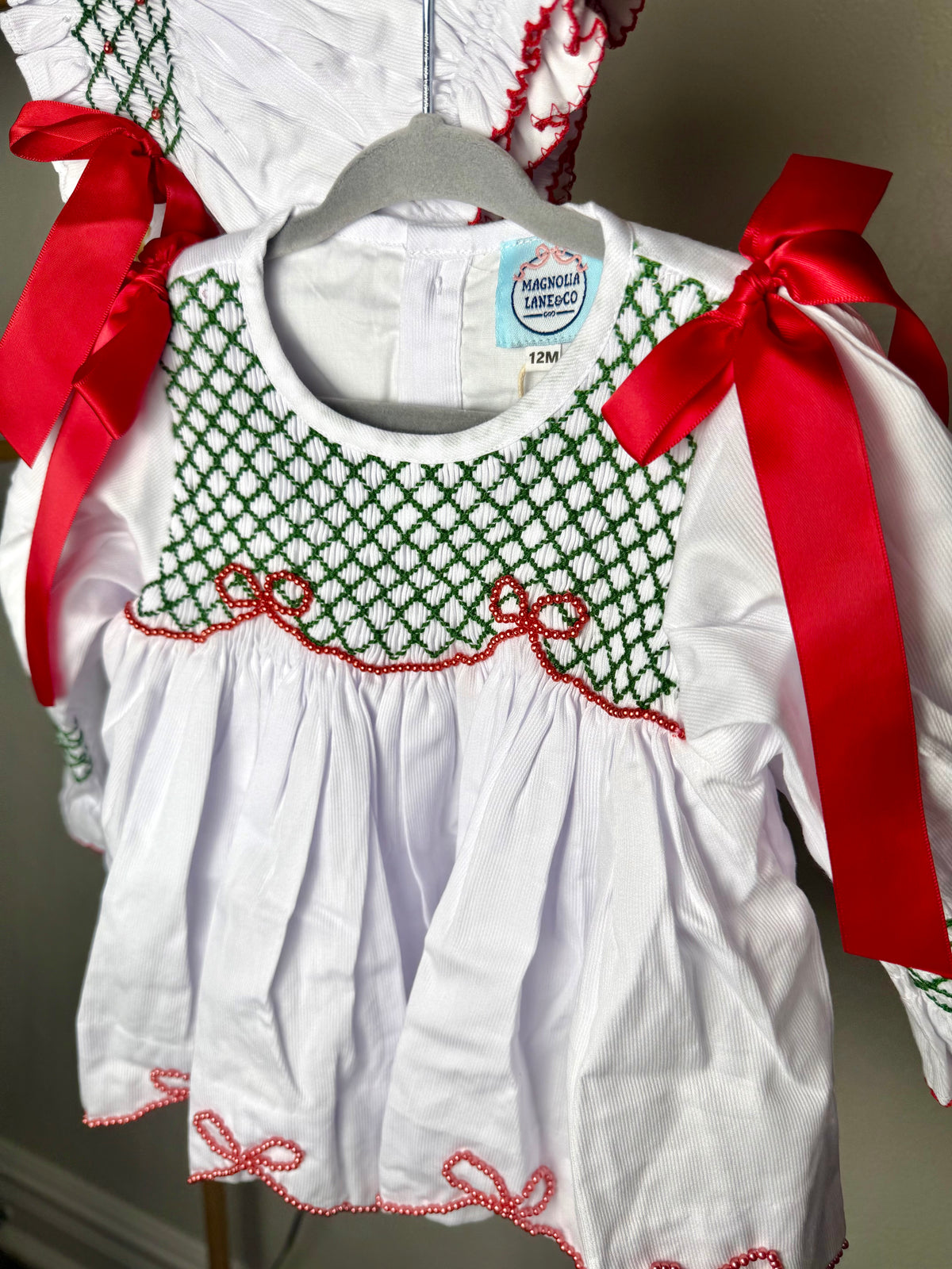 White Christmas: Girl's Bloomer Set/Dress