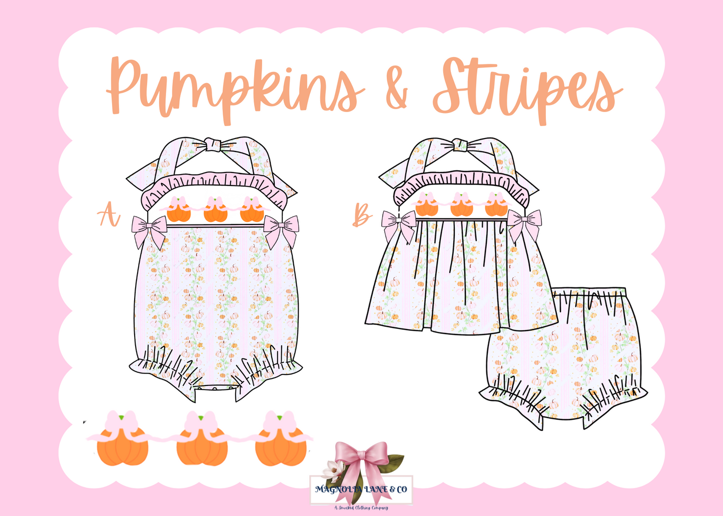 Girl's Pumpkins & Stripes Collection BUBBLE