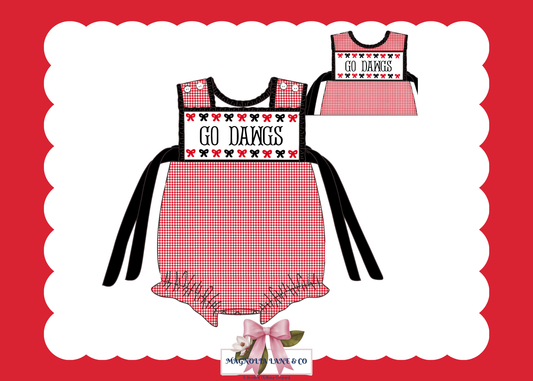 PO23: Girl’s Red & Black Gingham Game Day Bubble